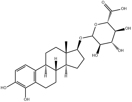 (17beta)-3,4-Dihydroxyestra-1,3,5(10)-trien-3-yl beta-D-glucopyranosiduronic acid Structure