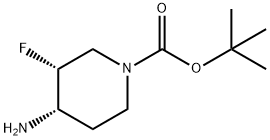 (3R,4S)-N-BOC-3-氟-4-胺基哌啶,907544-17-6,结构式