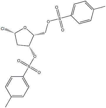 (2R,3R,5S)-5-chloro-2-(tosyloxymethyl)tetrahydrofuran-3-yl 4-methylbenzenesulfonate Structure