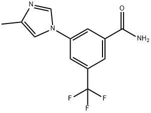 3-(4-methyl-1H-imidazol-1-yl)-5-(trifluoromethyl)benzamide 化学構造式