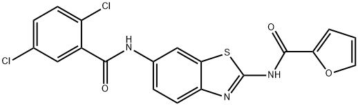 N-(6-{[(2,5-dichlorophenyl)carbonyl]amino}-1,3-benzothiazol-2-yl)furan-2-carboxamide Struktur