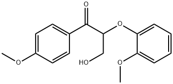 3-Hydroxy-2-(2-methoxyphenoxy)-1-(4-methoxyphenyl)propan-1-one Struktur