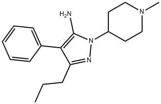 1-(1-Methylpiperidin-4-yl)-4-phenyl-3-propyl-1H-pyrazol-5-amine 化学構造式