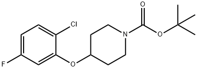 tert-butyl 4-(2-chloro-5-fluorophenoxy)piperidine-1-carboxylate 化学構造式