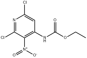 N-(2,6-Dichloro-3-nitro-4-pyridinyl) carbamic acid ethyl ester Structure