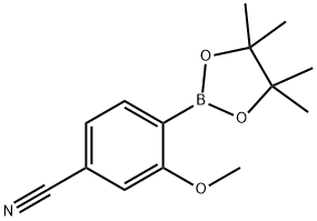 3-甲氧基-4-(4,4,5,5-四甲基-1,3,2-二氧杂硼烷-2-基)苄腈 结构式