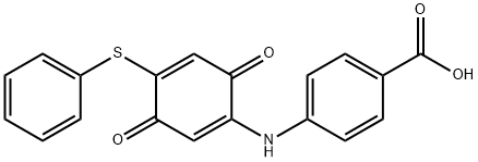 4-{[3,6-dioxo-4-(phenylsulfanyl)cyclohexa-1,4-dien-1-yl]amino}benzoic acid Structure
