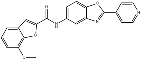 7-methoxy-N-[2-(pyridin-4-yl)-1,3-benzoxazol-5-yl]-1-benzofuran-2-carboxamide Structure