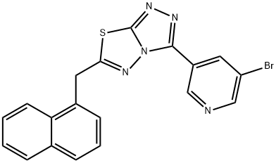 3-(5-bromo-3-pyridinyl)-6-(1-naphthylmethyl)[1,2,4]triazolo[3,4-b][1,3,4]thiadiazole Structure
