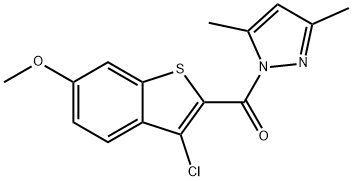 (3-chloro-6-methoxy-1-benzothiophen-2-yl)(3,5-dimethyl-1H-pyrazol-1-yl)methanone Structure