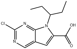 2-chloro-7-(pentan-3-yl)-7H-pyrrolo[2,3-d]pyrimidine-6-carboxylic acid Struktur