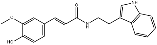 (E)-N-[2-(3-Indolyl)ethyl]-3-(4-hydroxy-3-methoxyphenyl)acrylamide Struktur