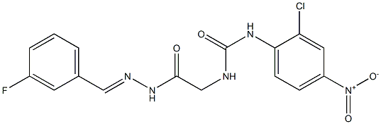 2-(3-(2-CHLORO-4-NITROPHENYL)UREIDO)ACETIC (3-FLUOROBENZYLIDENE)HYDRAZIDE Structure