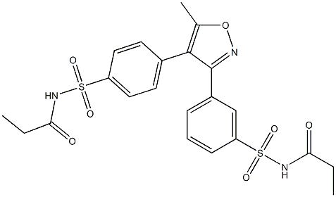 N-(4-(5-methyl-3-(3-(N-propionylsulfamoyl)phenyl)isoxazol-4-yl)phenylsulfonyl)propionamide Structure