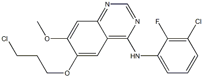 N-(3-Chloro-2-fluorophenyl)-6-(3-chloropropoxy)-7-methoxyquinazolin-4-amine,,结构式