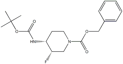 (3S,4R)-benzyl 4-(tert-butoxycarbonylamino)-3-fluoropiperidine-1-carboxylate Structure