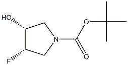 (3S,4R)-tert-butyl 3-fluoro-4-hydroxypyrrolidine-1-carboxylate Structure
