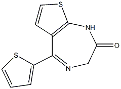 (E)-5-(thiophen-2-yl)-1H-thieno[2,3-e][1,4]diazepin-2(3H)-one Struktur