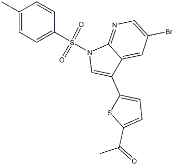 1-(5-(5-bromo-1-tosyl-1H-pyrrolo[2,3-b]pyridin-3-yl)thiophen-2-yl)ethanone Structure