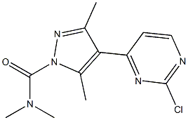 4-(2-chloropyrimidin-4-yl)-N,N,3,5-tetramethyl-1H-pyrazole-1-carboxamide 结构式
