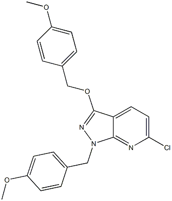 6-chloro-1-(4-methoxybenzyl)-3-(4-methoxybenzyloxy)-1H-pyrazolo[3,4-b]pyridine Structure