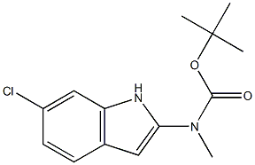 tert-butyl (6-chloro-1H-indol-2-yl)methylcarbamate Struktur