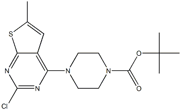 tert-butyl 4-(2-chloro-6-methylthieno[2,3-d]pyrimidin-4-yl)piperazine-1-carboxylate 结构式