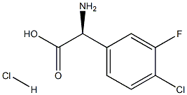 (S)-2-amino-2-(4-chloro-3-fluorophenyl)acetic acid hydrochloride Struktur