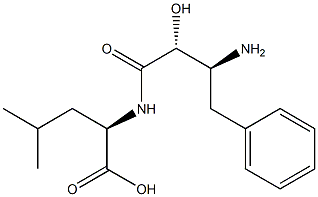 N-[(2R,3S)-3-amino-2-hydroxy-4-phenylbutanoyl]-D-Leucine Structure