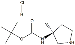 (S)-tert-Butyl (3-methylpyrrolidin-3-yl)carbamate hydrochloride Structure