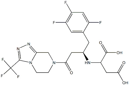 2-(((R)-4-oxo-4-(3-(trifluoromethyl)-5,6-dihydro-[1,2,4]triazolo[4,3-a]pyrazin-7(8H)-yl)-1-(2,4,5-trifluorophenyl)butan-2-yl)amino)succinic acid Structure