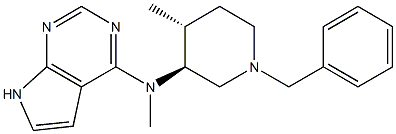 N-((3S,4R)-1-benzyl-4-methylpiperidin-3-yl)-N-methyl-7H-pyrrolo[2,3-d]pyrimidin-4-amine Structure