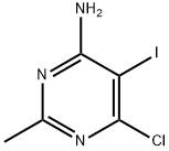 6-CHLORO-5-IODO-2-METHYLPYRIMIDIN-4-AMINE Struktur