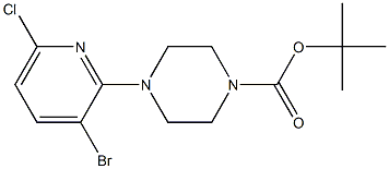 tert-butyl 4-(3-bromo-6-chloropyridin-2-yl)piperazine-1-carboxylate Struktur