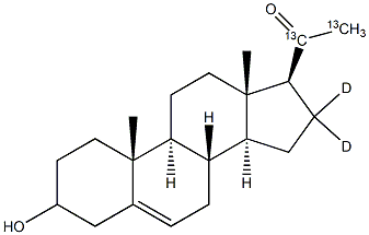 Pregnenolone-[20,21-13C2, 16,16-D2],,结构式