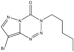 8-bromo-3-pentylpyrazolo[5,1-d][1,2,3,5]tetrazin-4(3H)-one Struktur
