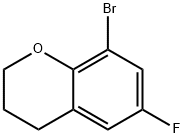8-BROMO-6-FLUORO-3,4-DIHYDRO-2H-1-BENZOPYRAN Struktur
