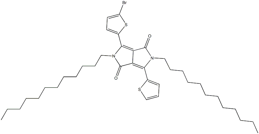 3-(5-Bromothiophen-2-yl)-2,5-didodecyl-6-(thiophen-2-yl)pyrrolo[3,4-c]pyrrole-1,4(2H,5H)-dione Structure