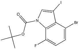 tert-Butyl 4-bromo-7-fluoro-3-iodo-1H-indole-1-carboxylate Structure