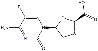 (2R,5S)-5-(4-amino-5-fluoro-2-oxopyrimidin-1(2H)-yl)-1,3-oxathiolane-2-carboxylic acid Structure