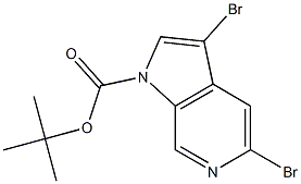 3,5-Dibromo-pyrrolo[2,3-c]pyridine-1-carboxylic acid tert-butyl ester 结构式