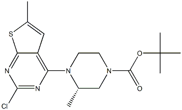(S)-tert-butyl 4-(2-chloro-6-methylthieno[2,3-d]pyrimidin-4-yl)-3-methylpiperazine-1-carboxylate Structure