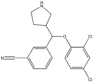 3-((2,4-dichlorophenoxy)(pyrrolidin-3-yl)methyl)benzonitrile Struktur