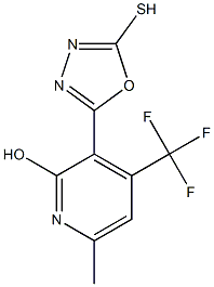 3-(5-mercapto-1,3,4-oxadiazol-2-yl)-6-methyl-4-(trifluoromethyl)pyridin-2-ol,,结构式