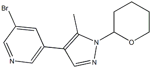 3-bromo-5-(5-methyl-1-(tetrahydro-2H-pyran-2-yl)-1H-pyrazol-4-yl)pyridine Struktur