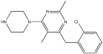 4-(2-chlorobenzyl)-2,5-dimethyl-6-(piperazin-1-yl)pyrimidine Structure