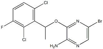 5-bromo-3-(1-(2,6-dichloro-3-fluorophenyl)ethoxy)pyrazin-2-amine 化学構造式