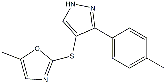 5-methyl-2-(3-p-tolyl-1H-pyrazol-4-ylthio)oxazole Structure