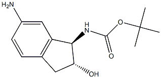 tert-butyl (1R,2R)-6-amino-2-hydroxy-2,3-dihydro-1H-inden-1-ylcarbamate Struktur
