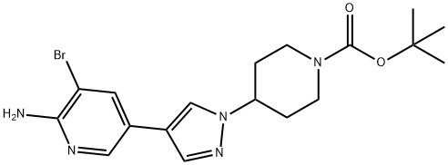 tert-butyl 4-(4-(6-amino-5-bromopyridin-3-yl)-1H-pyrazol-1-yl)piperidine-1-carboxylate Structure